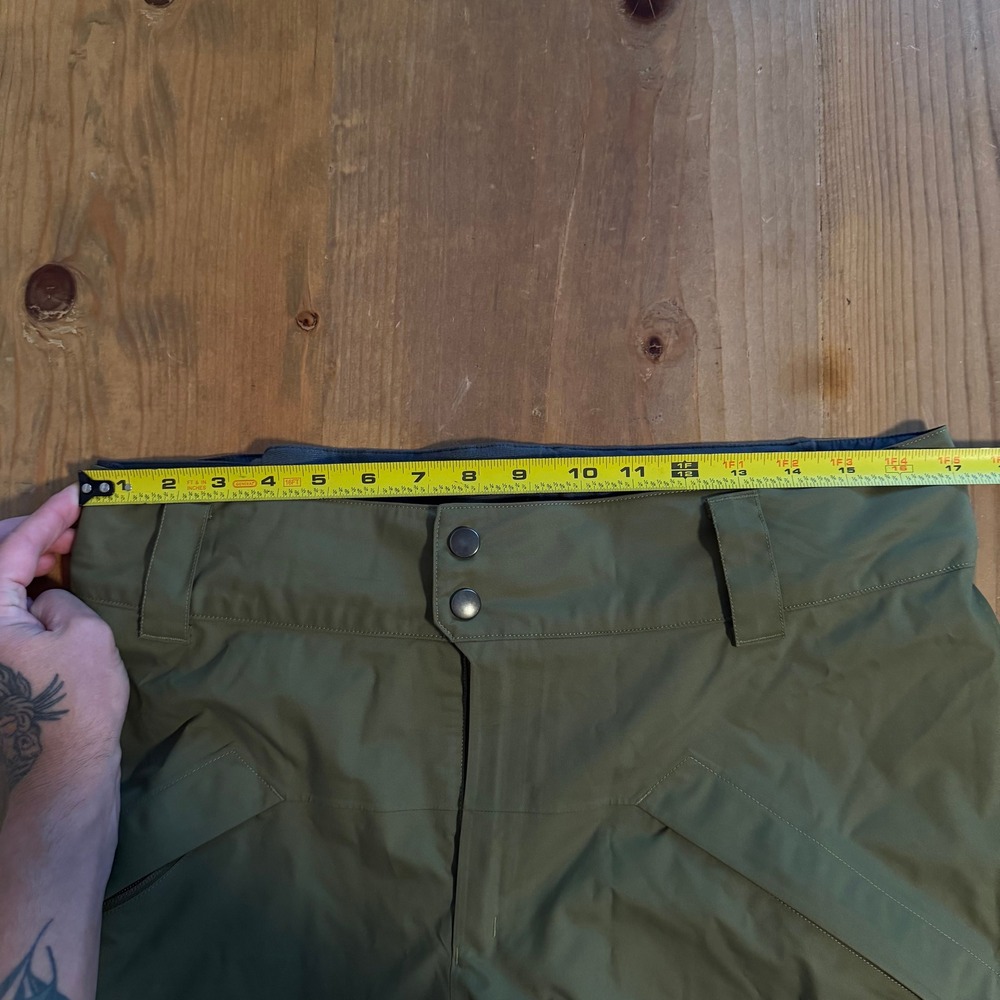 Patagonia Snowshot Ski Pants Mens Medium Olive Green Waterproof RECCO 30689 FA21 - Picture 7 of 12